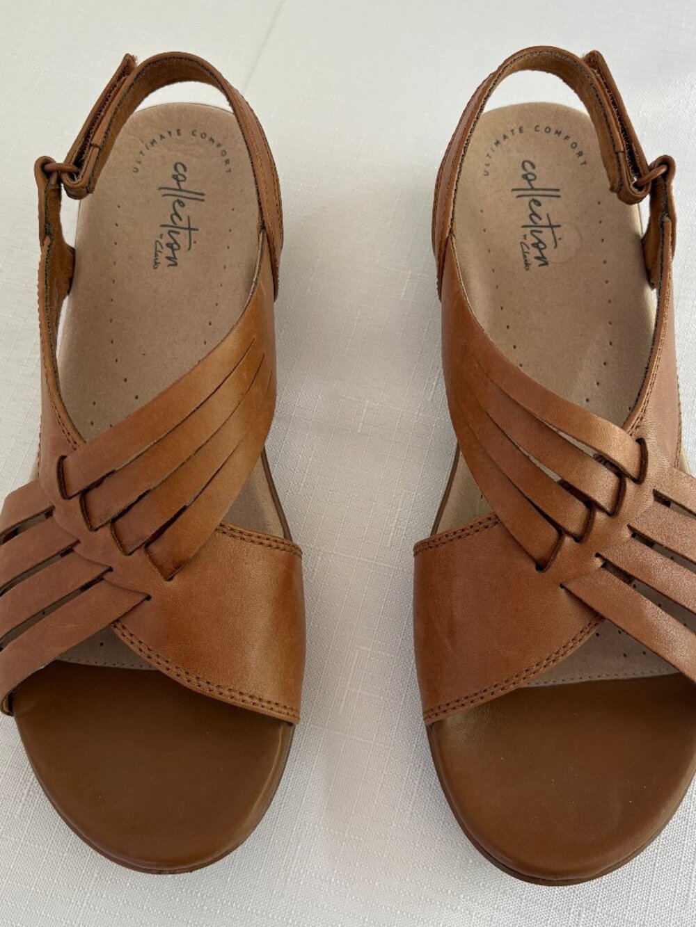 COLLECTION BY CLARKS Tan Leather Loomis Cassay Slingback Sandals
